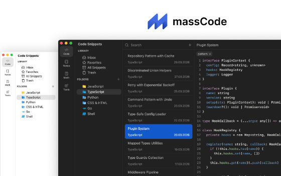 别再到处粘贴代码了——massCode 一站式管理代码片段、笔记和 API 请求