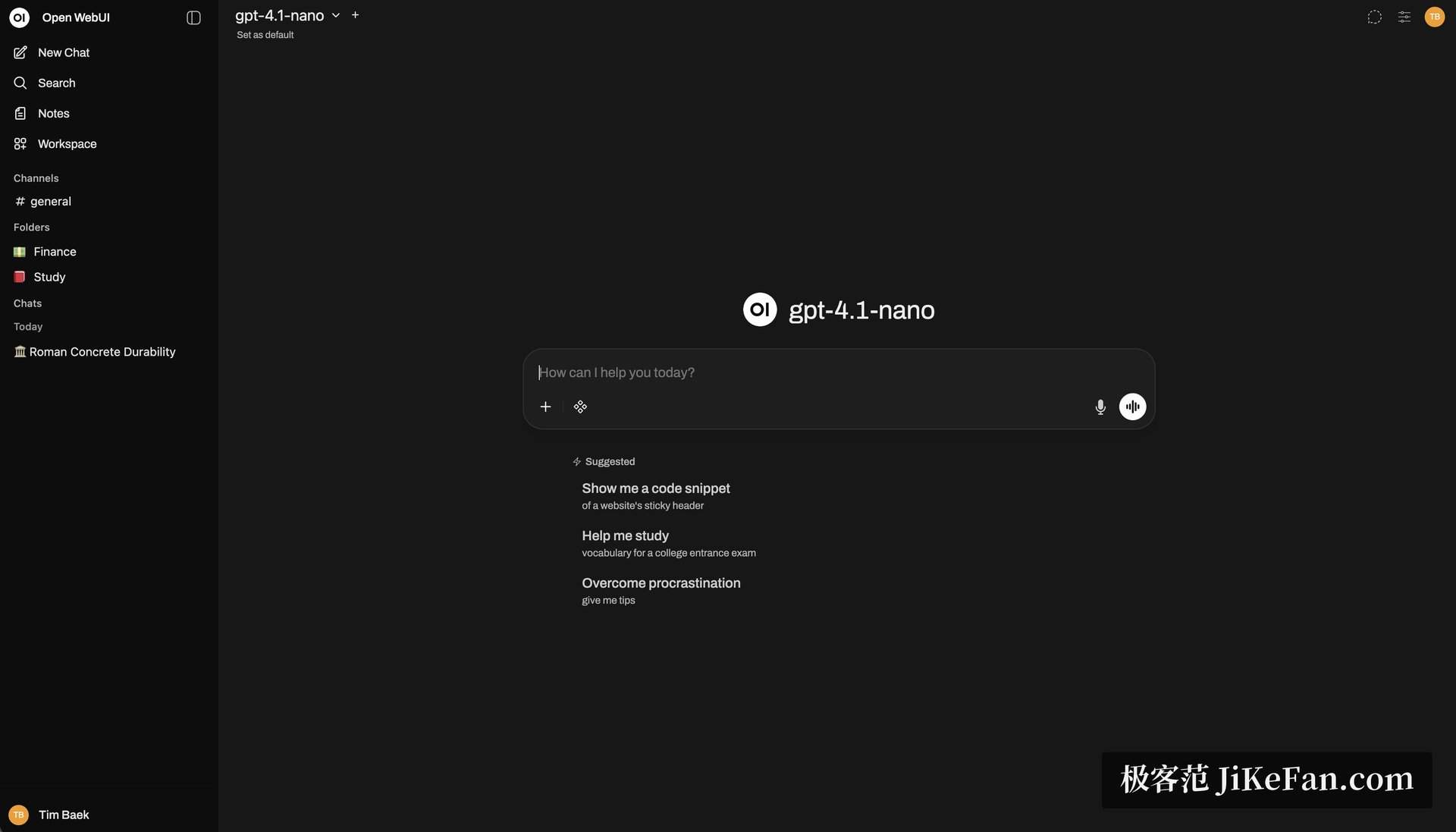 AI chat interface