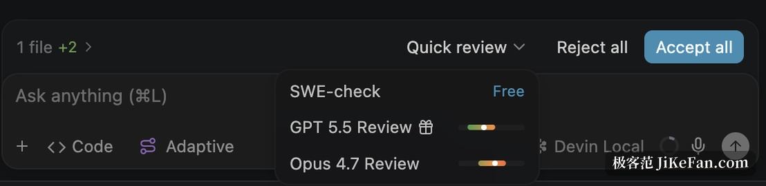 Quick Review 在编辑器中的触发入口