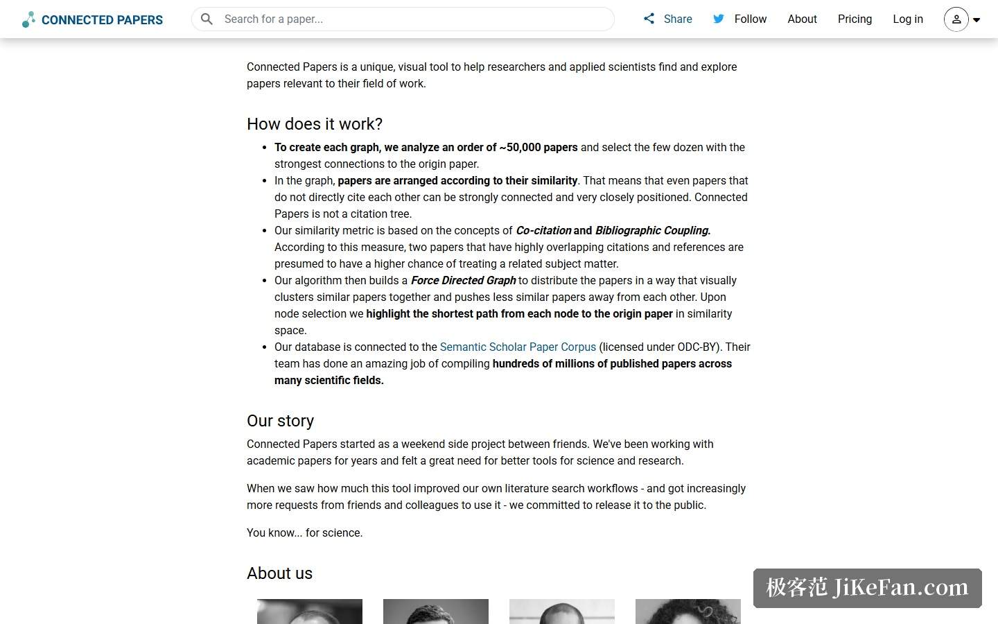 Connected Papers 官方 About 页：图谱原理说明