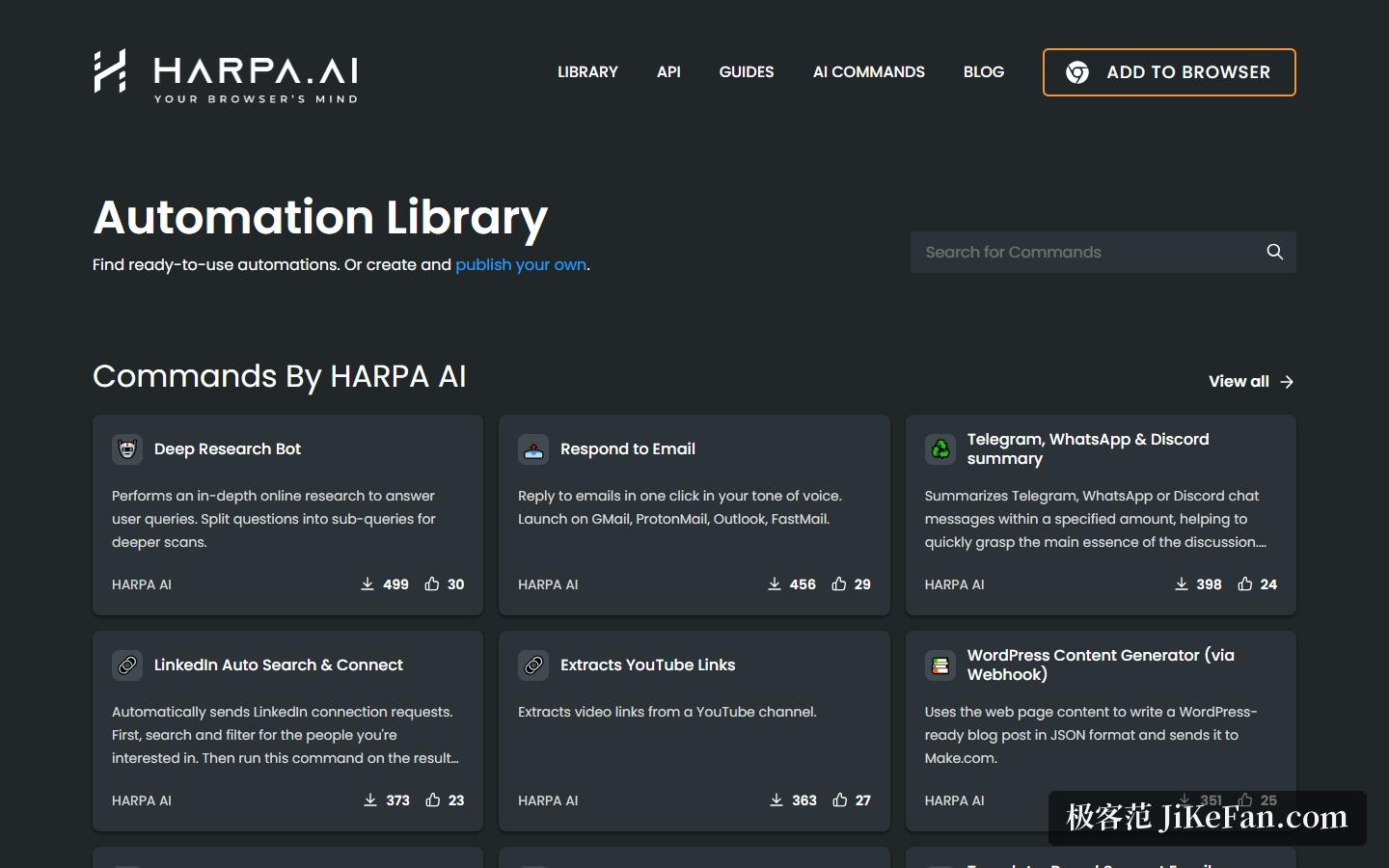 Harpa AI 自动化库:官方与社区发布的现成命令
