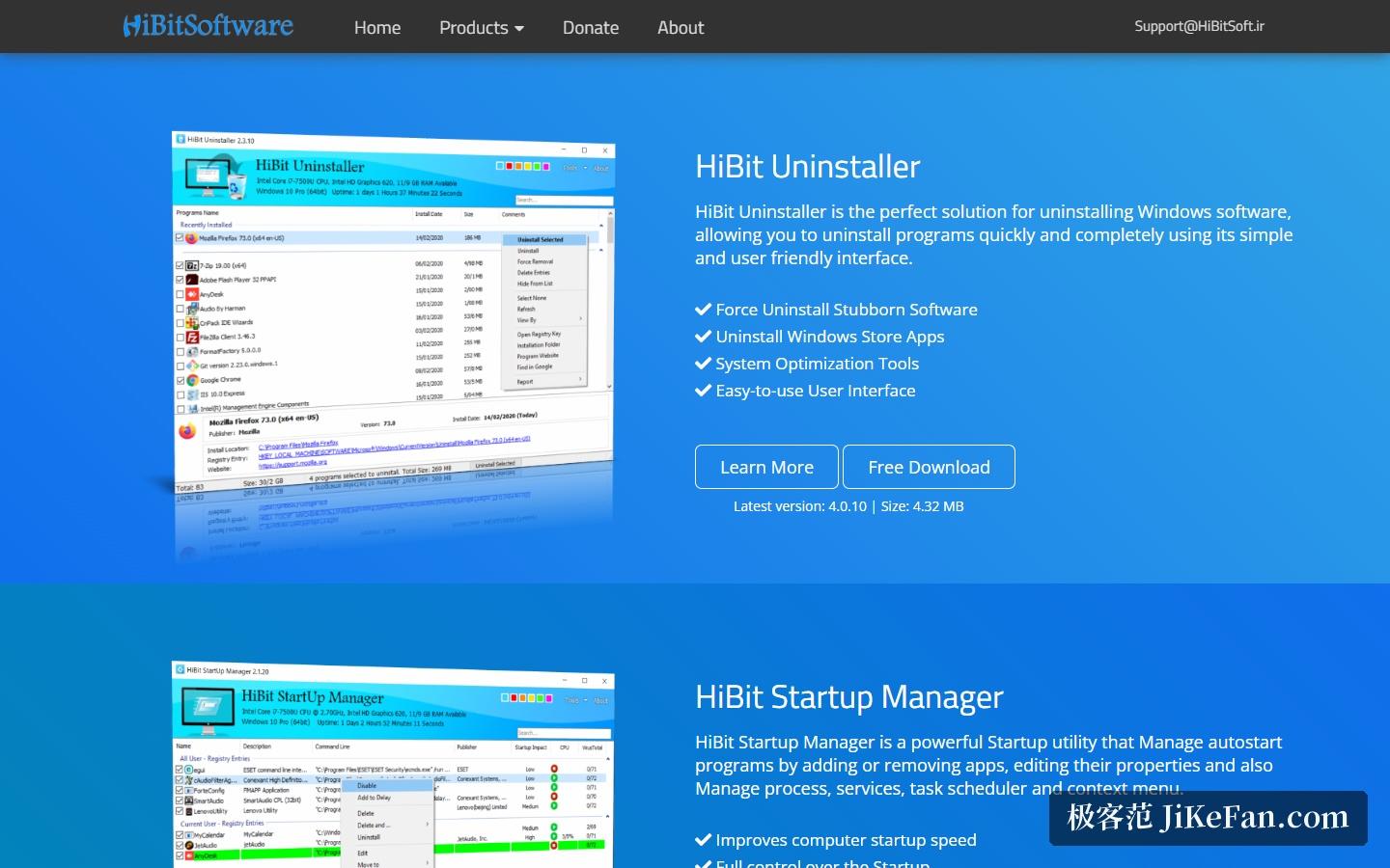HiBit 官网首页产品一览