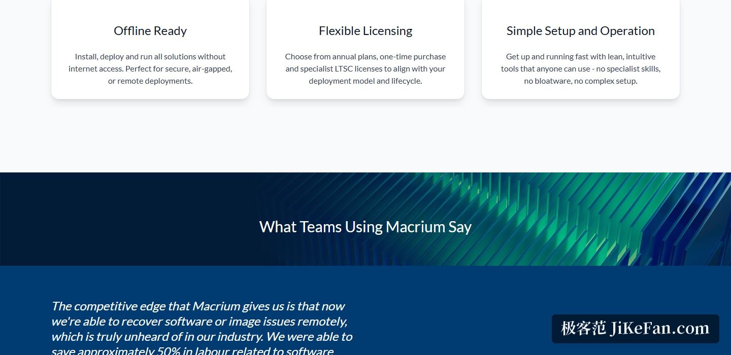 Macrium 官网:灵活的授权方式说明