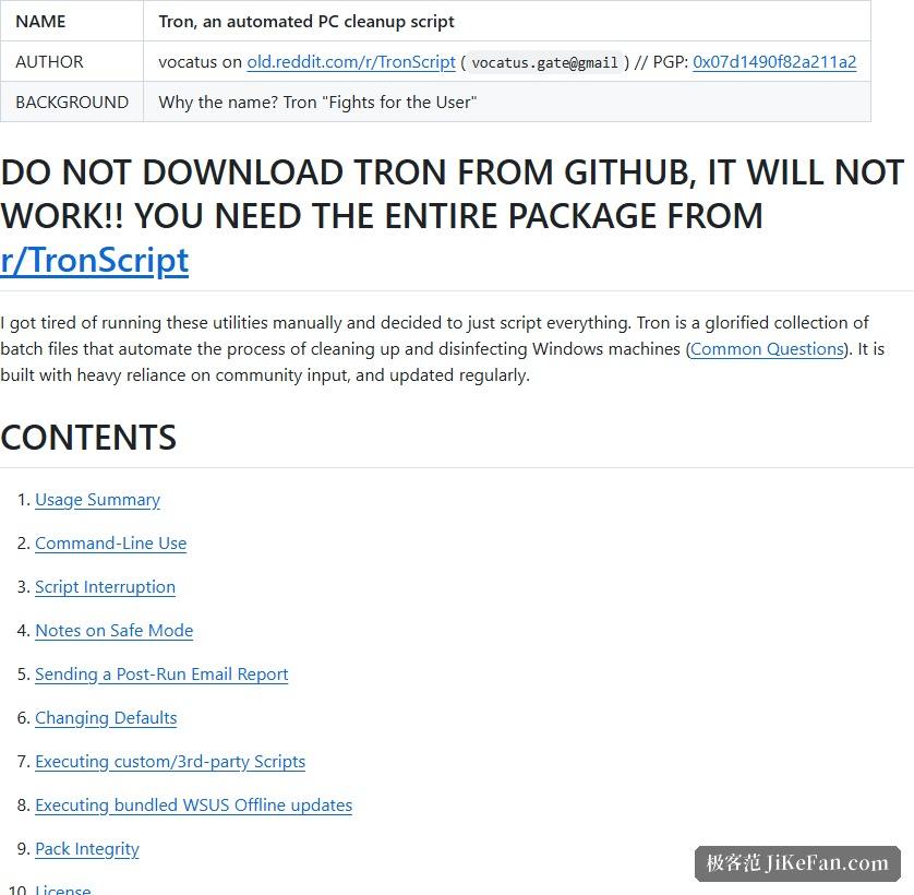 Tron Script 仓库 README:命令行开关与使用说明