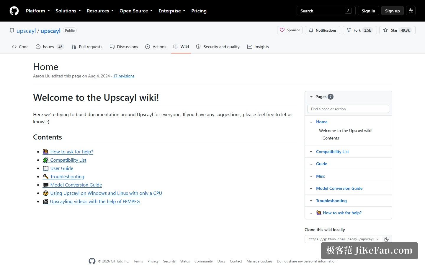 Upscayl 官方 wiki：兼容性列表与用户指南