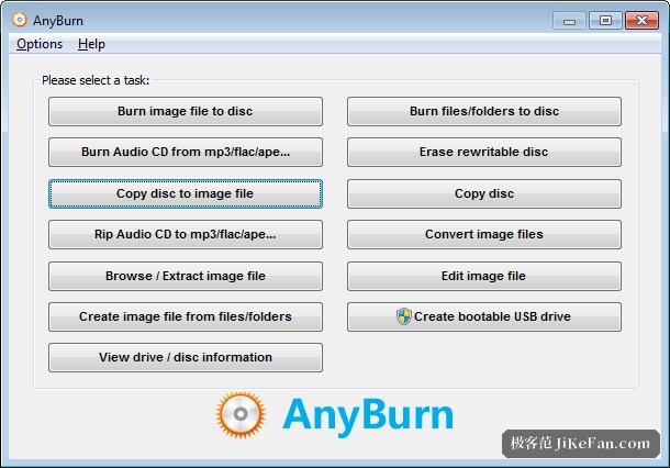 AnyBurn 复制光盘为 ISO 镜像