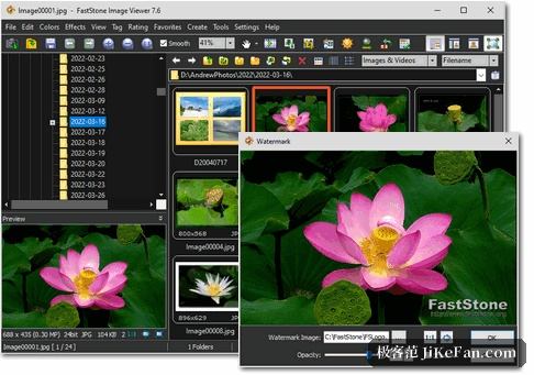 FastStone Image Viewer 的主界面与缩略图浏览