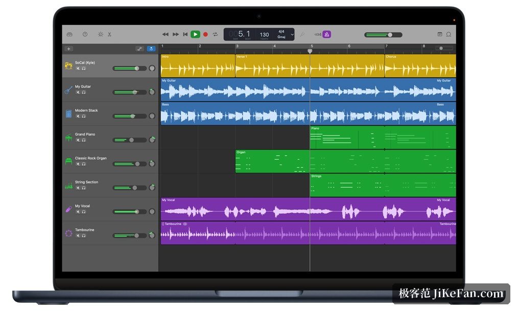 GarageBand for Mac 主界面