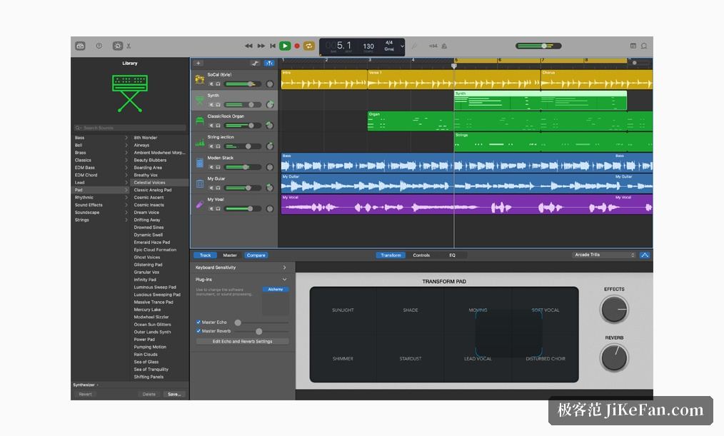 GarageBand 的合成器与智能控制