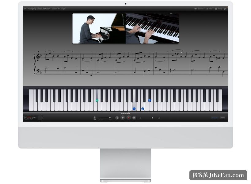 GarageBand 内置的钢琴与吉他课程