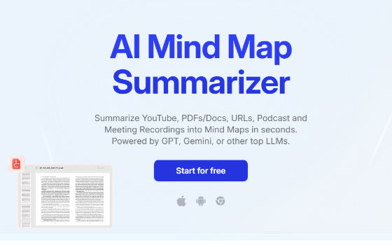 Mapify：一键把 PDF、网页、视频转成思维导图的 AI 总结工具