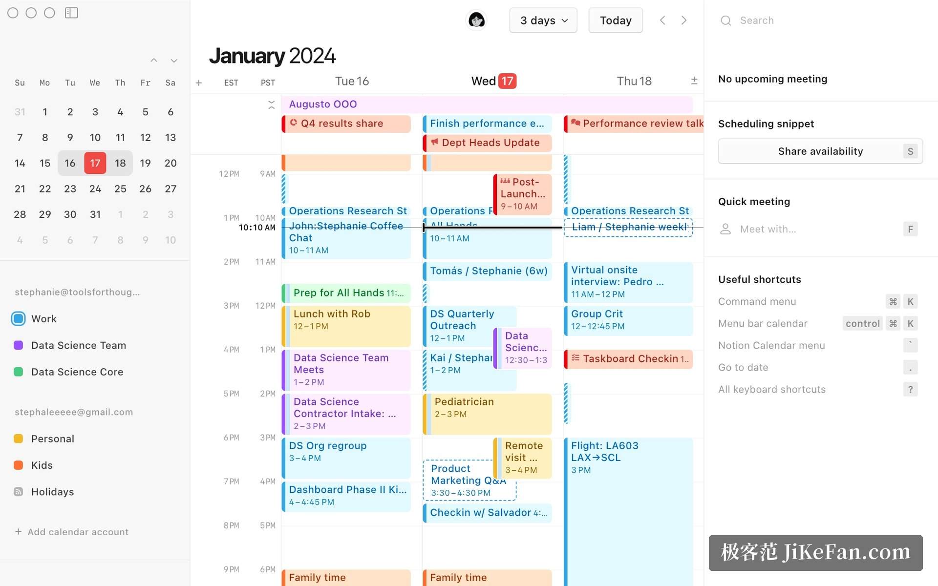 Notion Calendar 桌面客户端界面