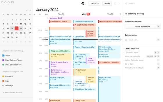 Notion Calendar：命令栏驱动的免费日历，Notion 任务拖进时间块