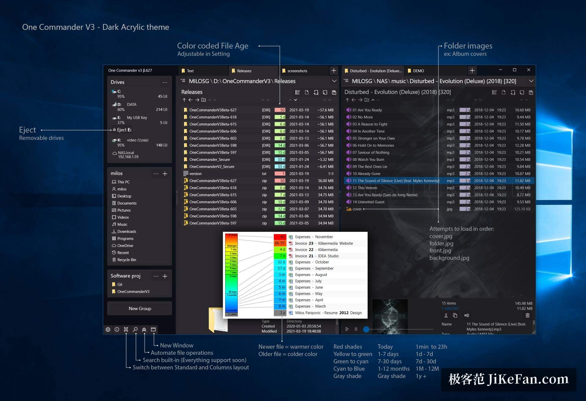 One Commander 的颜色标签与文件夹封面