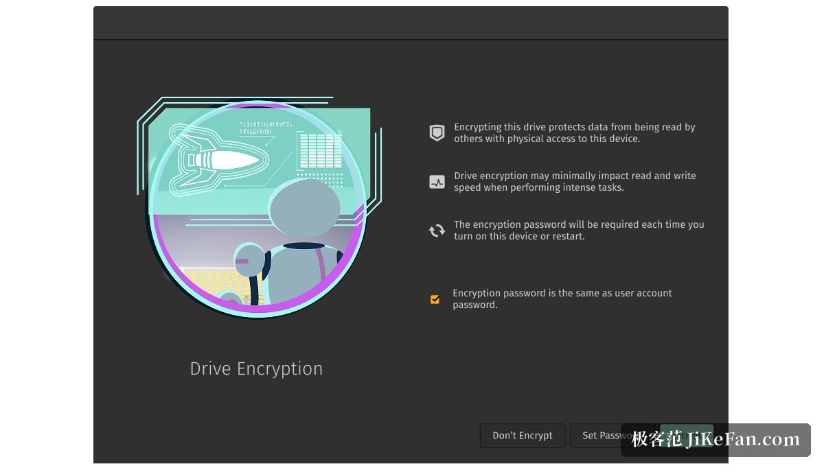 Pop!_OS 磁盘加密设置