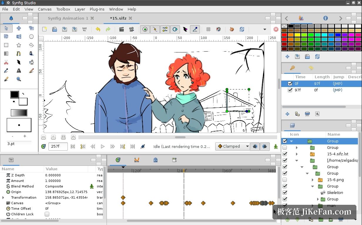 Synfig Studio 动画工作区