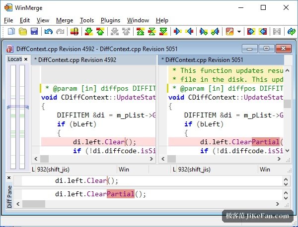 WinMerge 文件比较界面