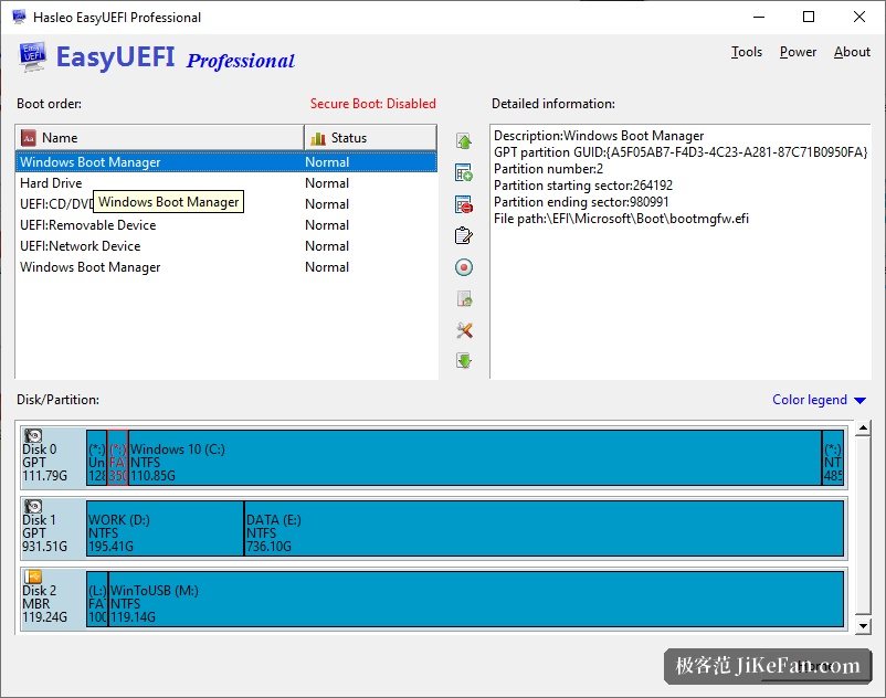 EasyUEFI 启动项管理
