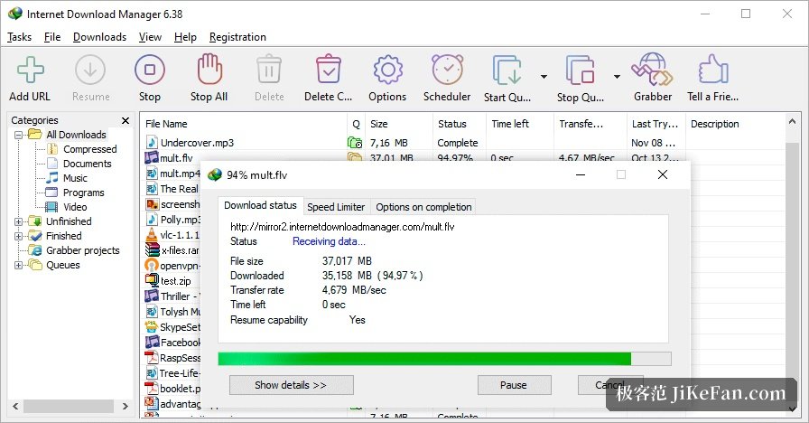 download manager main window