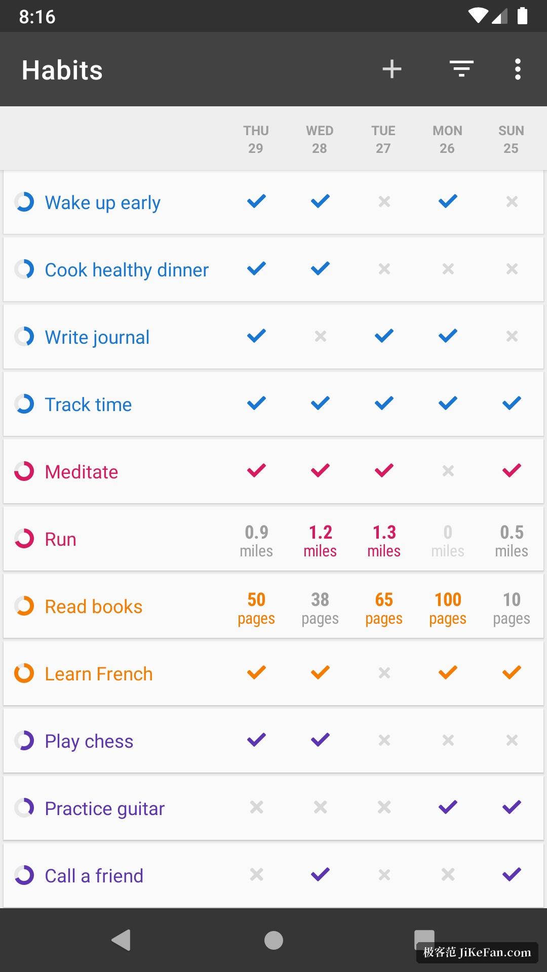 habit tracker app interface