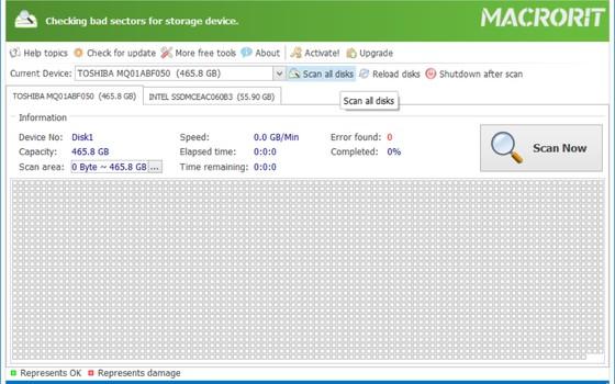 Macrorit Disk Scanner：把硬盘表面扫一遍看有没有坏道