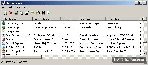 myuninstaller installed programs list