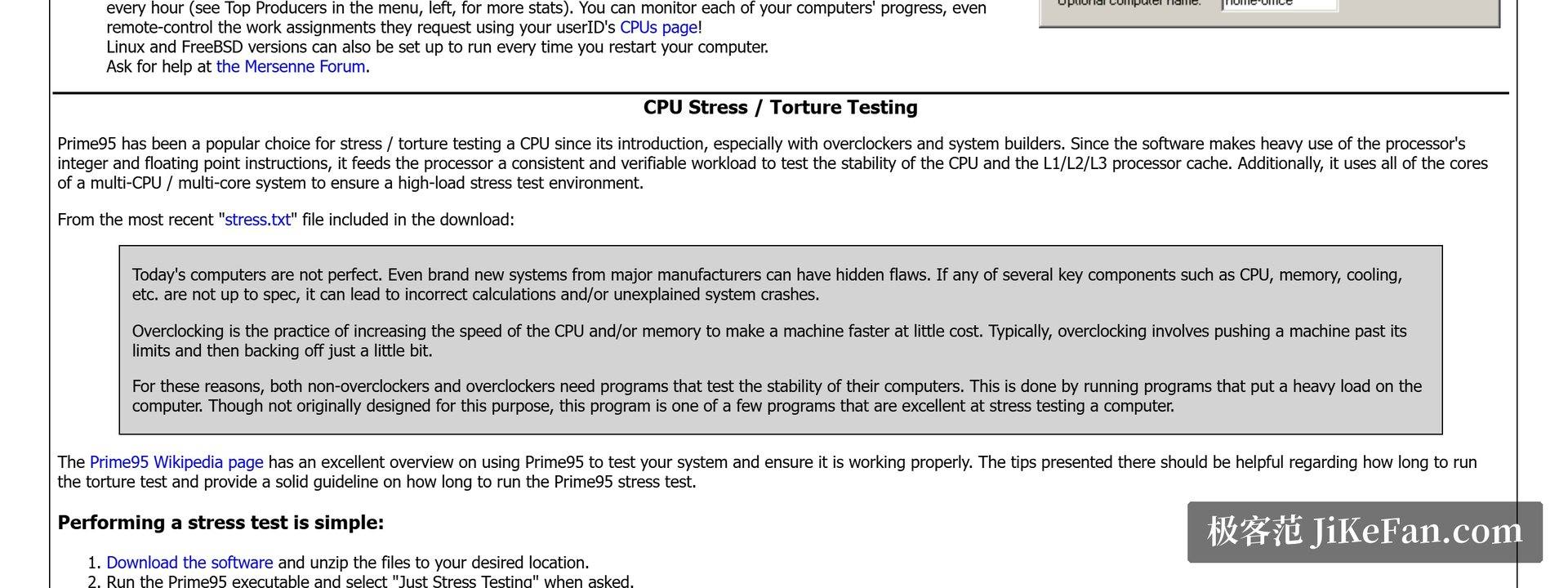 prime95 torture test options