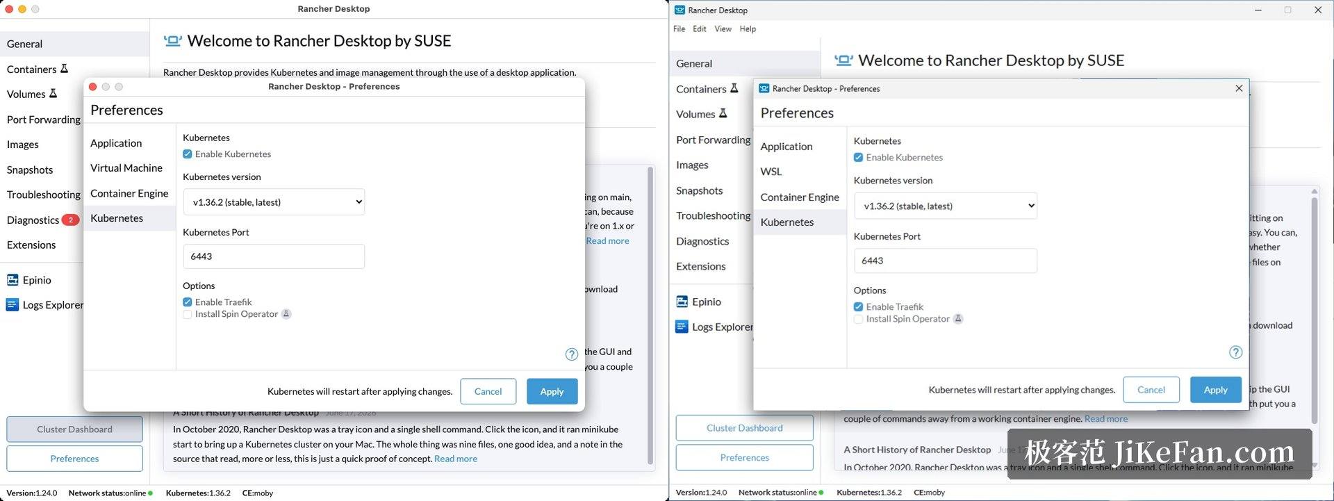 rancher desktop preferences