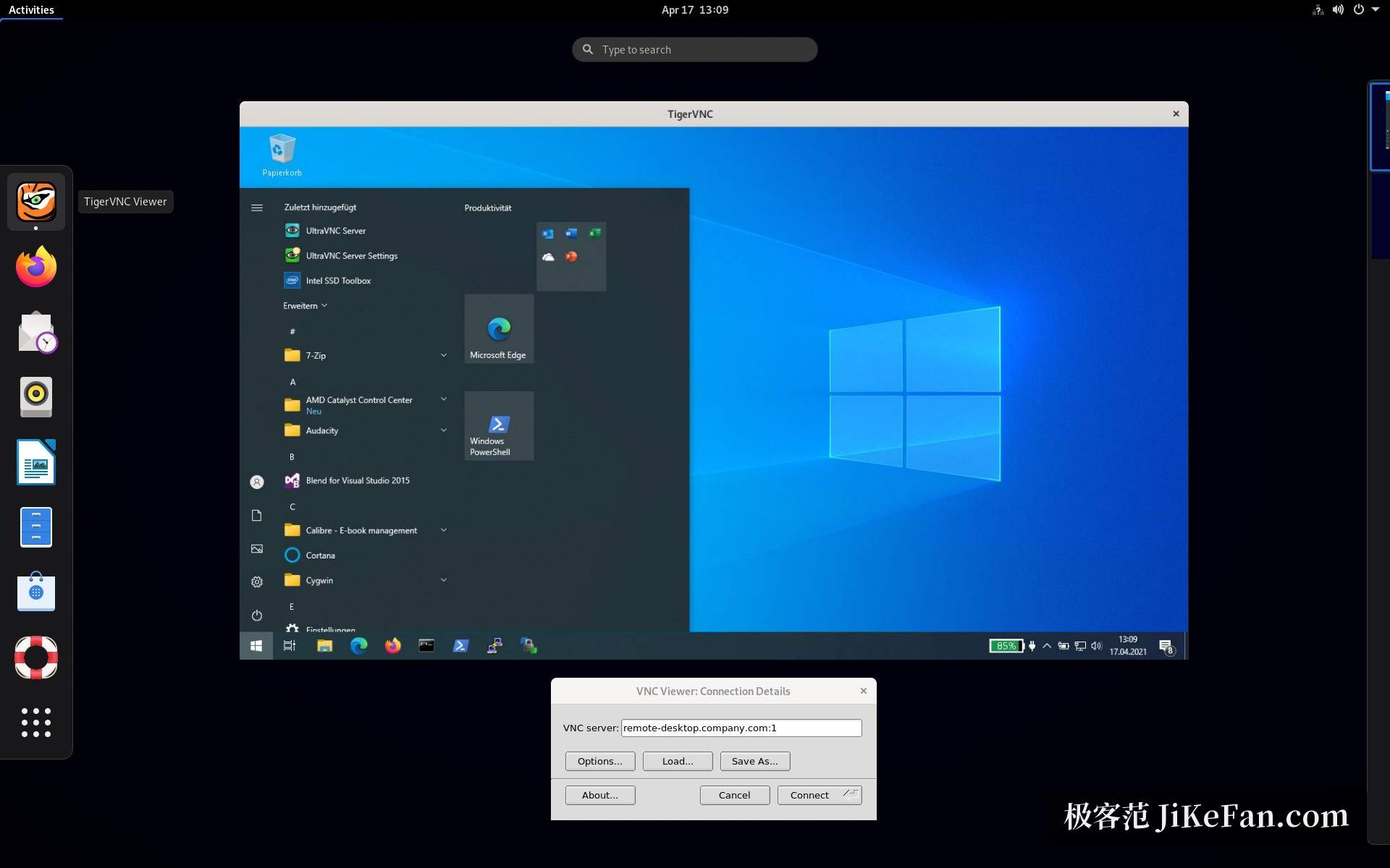 TigerVNC Windows 连接窗口