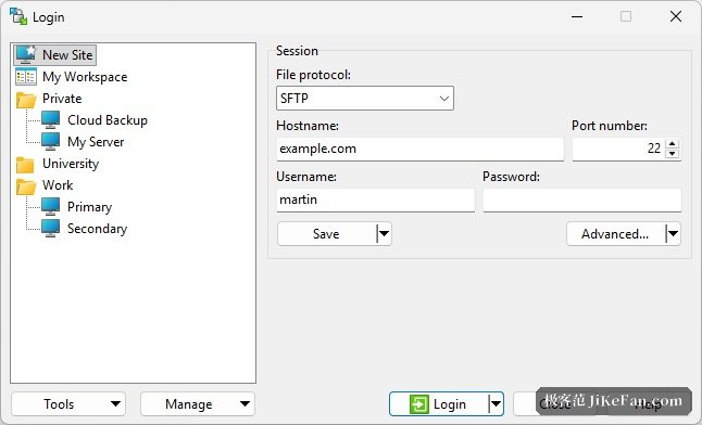 WinSCP 连接会话管理