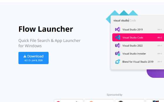 Flow Launcher 2.1：免费开源的文件搜索启动器