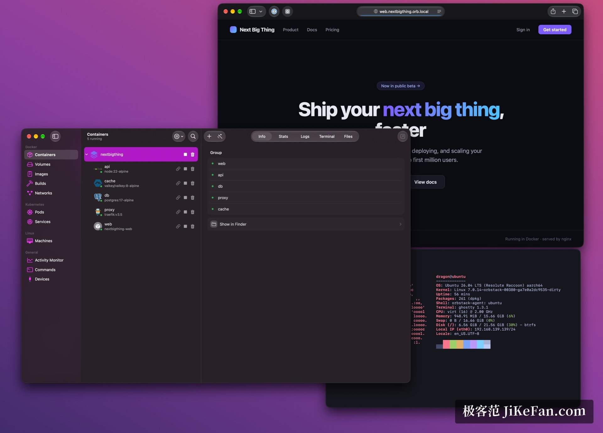orbstack dashboard containers