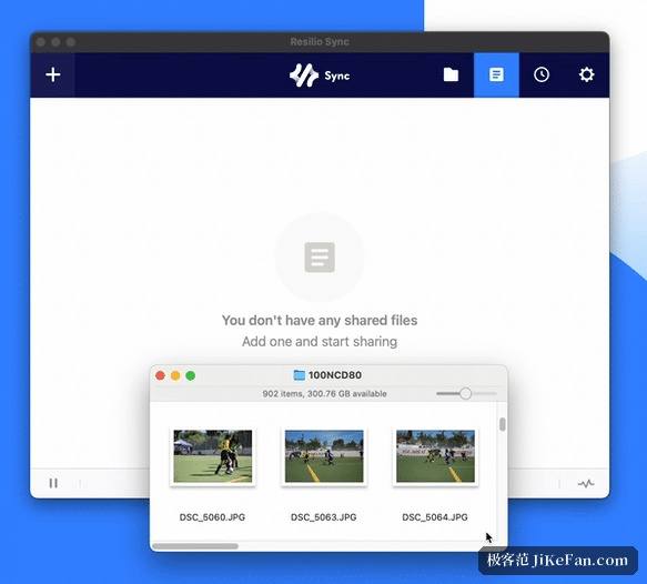resilio sync main window