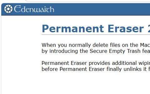 Permanent Eraser：免费的 Mac 文件粉碎工具，35 次覆写让数据无法恢复